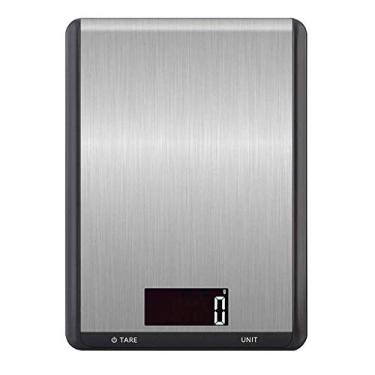 Imagem de balanças de cozinha digitais, balança alimentar multifuncional de alta precisão balanças eletrônicas portáteis de cozinha display lcd iluminado de aço inoxidável, função de tara