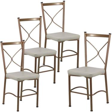 Imagem de Kit 4 Cadeiras Buffet em Alumínio para Cozinha, Restaurante - Trama