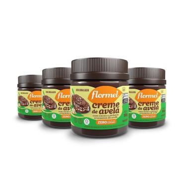 Imagem de Kit Creme De Avelã Com Cacau E Pedaços Crocantes De Avelã Flormel Zero Açúcar Com 4 Unidades-Unissex