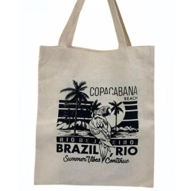 Imagem de Bolsa Ecobag  100% algodão Estampa BRAZIL RIO  - CARIOCA MAIS