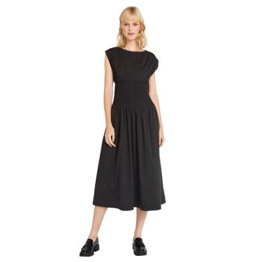 Imagem de Luxely Bolsos de verão evasê gola redonda | Vestidos casuais confortáveis para mulheres, Meteorito, M