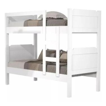 Imagem de Beliche Solteiro Reforçada com Escada 100% MDF Várias Cores Disponívei