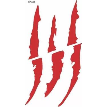 Imagem de Adesivo Arranhão Garra Farol Carro Tuning Vermelho 24x45 - Resitank