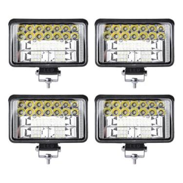 Imagem de Kit 4 Farol Milha Auxiliar 30led 90w 9v36v Retângulo Offroad - Briwax