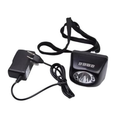 Imagem de HYZHANHONG Lanterna de cabeça LED ultrabrilhante para mineração de 4500 mAH, farol recarregável à prova d'água com luz branca para capacete, luz de mineração durável para (preto)