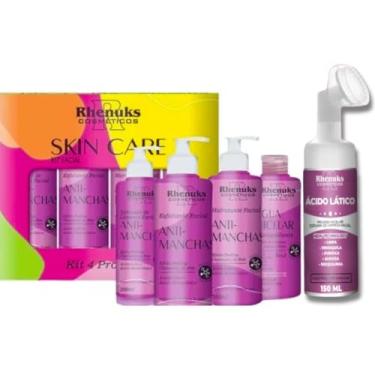Imagem de Kit Skincare Anti Manchas + Mousse Micelar Limpeza Facial Ácido Lático anti rugas - 5 Itens