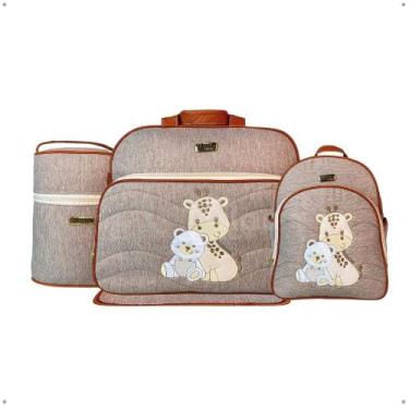 Imagem de Kit Bolsa Maternidade porta mamadeira térmico trocador Mave - Mave Bab