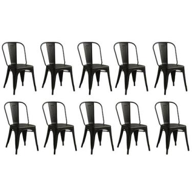 Imagem de Kit 10 Cadeiras de Design Linha Tolix Aço Metal Sala Jantar Bar Garden