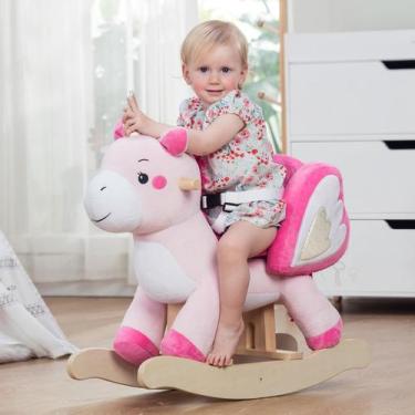 Imagem de Rocking Horse labebe Unicorn Ride On Toy 6M-3Y Plush Pink