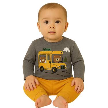 Imagem de Conjunto Bebê Camiseta Manga Longa Calça Moletinho Kyly-Masculino