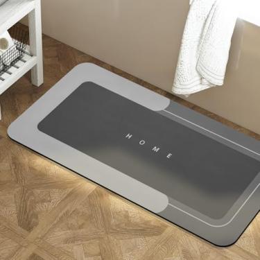 Imagem de Housego Tapete de banho absorvente tapete mágico, tapete de secagem rápida tapete de banho mágico (1 peça, 43 x 88, cinza escuro)