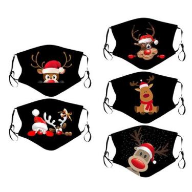 Imagem de Máscaras de boca de impressão de Natal 5pc para máscara facial de prot