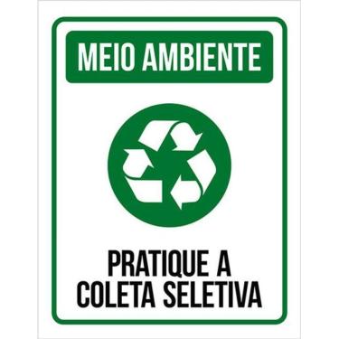 Imagem de Kit 3 Placas Meio Ambiente Pratique Coleta Seletiva 36X46
