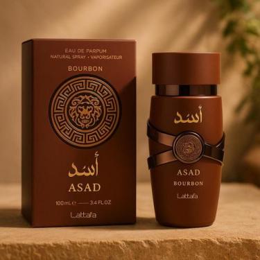 Imagem de Perfume Árabe Asad Bourbon Lattafa Amadeirado e Doce 100ml