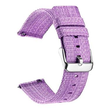 Imagem de MURVE Pulseira de nylon para relógio Samsung Galaxy 4/clássico/3/46mm/42mm/Active 2 gear s3 frontier watchBand 20mm 22mm pulseira Correa (Cor: roxo, tamanho: 22mm universal)