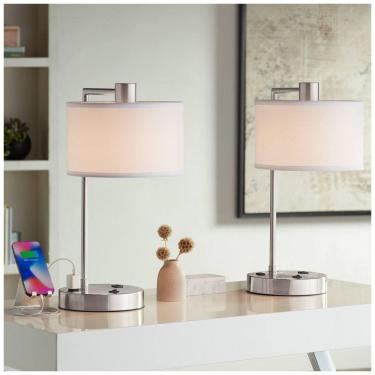 Imagem de Luminária de Mesa Contemporânea em Metal, 360 LIGHTING, Prateado