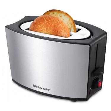 Imagem de Torradeira Elétrica 2 Fatias com 6 Níveis de Tostagem em Aço Inoxidável, 110V, Elite Gourmet ECT2428, Preta