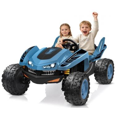 Imagem de Carro Elétrico Infantil ANPABO Azul 24V 2 Lugares 4 Motores 200W Off-Road UTV Pneus EVA Suspensão Controle Bluetooth 5.1km/h