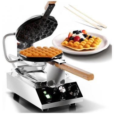 Imagem de Máquina de Waffle de Bolhas PYY Egg Puff Comercial, 180 Rotativa, Revestimento Antiaderente, 1500W, Aço Inoxidável, 30 cones de Ovo