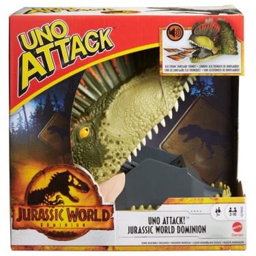 Imagem de Mattel Games UNO Attack Jurassic World Dominação - Jogo de Cartas com Lançador de Cartas Dinossauro, Luzes e Sons