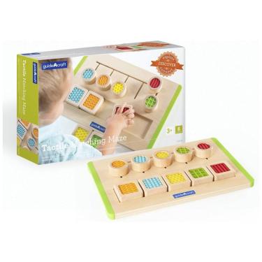 Imagem de Jogo tátil de encaixe Guidecraft Colorful Tactile Matching Maze em madeira com peças se...