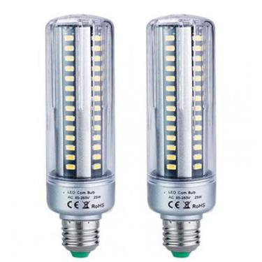 Imagem de Lâmpadas LED Milho 25W 2 Unidades E27 2700K Luz Quente 2000 Lumens, Substitui 180W, Econômicas para Casa, Galpões