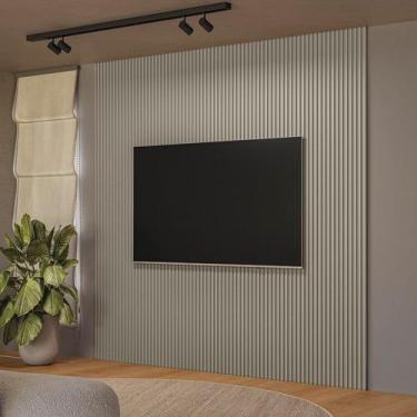 Imagem de Painel Ripado para TV até 80 Polegadas MDF 258cmx250cm Modular - Linea