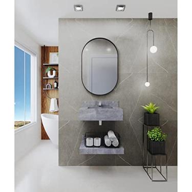 Imagem de Bancada em Porcelanato para Banheiro 60cm com Cuba Darabas Agardi Grafite