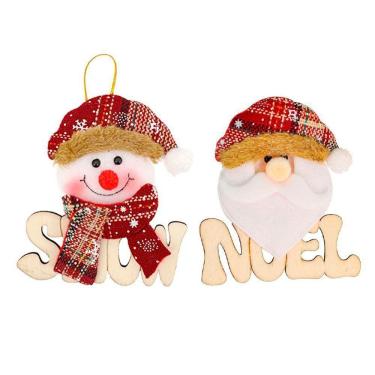 Imagem de Kit 10 Placas De Natal Papai Noel E Boneco De Neve Natalino 11,5cm