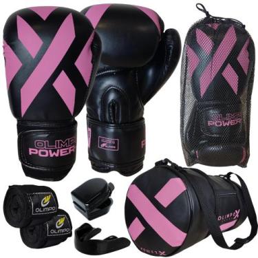 Imagem de Kit Boxe Muay Thai Luva + Bandagem + Bucal + Bolsa - Olimpo Esportes