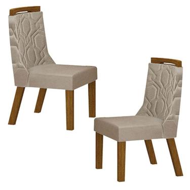 Imagem de Kit 2 Cadeiras para Mesa de Jantar Encosto Detalhado - Ágata - Leifer Móveis