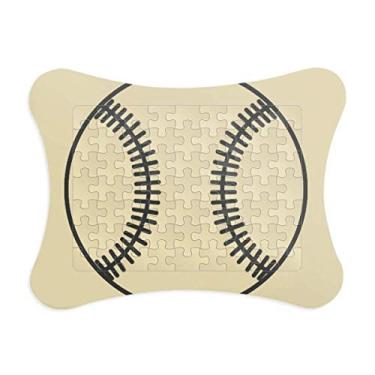 Imagem de Moldura de quebra-cabeça com desenho de linha esportiva de beisebol para decoração de imagem