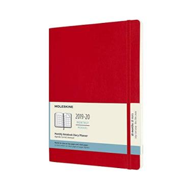 Imagem de Moleskine Agenda mensal clássica de 18 meses 2019-2020, capa macia, GG (190,5 x 241,3 cm), vermelho escarlate