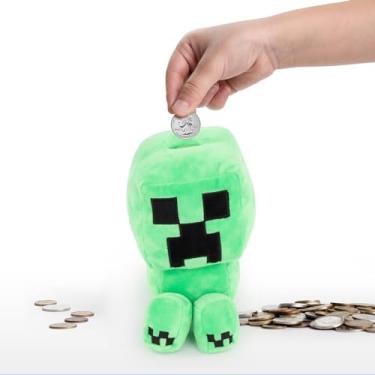 Imagem de Cofrinho de pelúcia Minecraft – decoração de quarto de jogador infantil super macio – Cofrinho inquebrável para economizar dinheiro