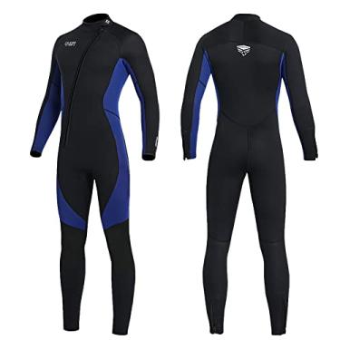 Imagem de Roupa de mergulho de neoprene de corpo inteiro para mulheres e homens, roupa de mergulho em água fria, roupa de mergulho com zíper frontal de manga comprida, maiô térmico de uma peça para surf,