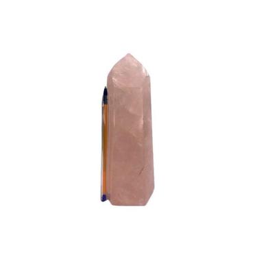 Imagem de Ponta Quartzo Rosa Pedra Natural Grande 18cm 1,0Kg Classe B - Cristais