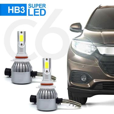 Imagem de Par Lâmpadas HB3 Farol Alto Chevrolet Zafira 2007 2008 2009 2010 2011 Super Led C6 6000k 7200 Lumens Branco Frio Efeito Xenon
