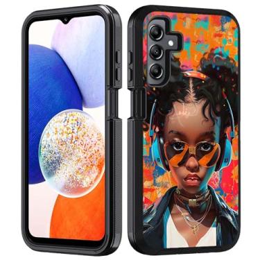 Imagem de FVAENDHIO Capa para Samsung Galaxy A15 5G, resistente, híbrida, 3 em 1, de grau militar, à prova de choque, capa protetora para Samsung Galaxy A15 5G 2024, personalidade moderna American Girl