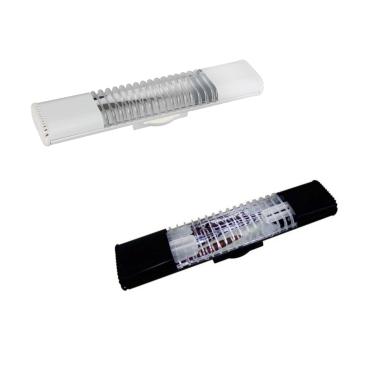 Imagem de Luminária Fluor Slimfluor Eco Oval Simples 2x15/20 127v S/Lâmpada - Ecp | Preto