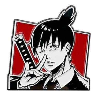 Imagem de Crachá de pino esmaltado Chainsaw Man Aki Hayakawa Anime Mangá 4,8 cm, 1.9 Inches, Esmalte, Esmalte