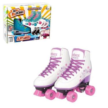 Imagem de Fênix - Patins Roller Skate - Ajustável Branco 39-42 - Fenix