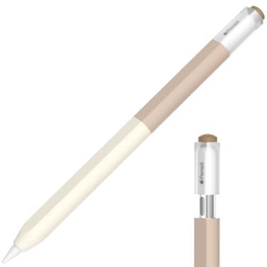 Imagem de AZF Capa para iPencil compatível com Apple Pencil (USB-C), capa de silicone de cor gradiente, aderência confortável, macia e antiderrapante, suporta fixação magnética. (marrom)