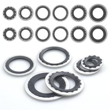 Imagem de Kit de arruela de vedação de porta de compressor de ar condicionado de 30 peças, 6 tamanhos variados de vedação A/C, equipamento original, selos de compressor AC, variedade de vedação autocentrada