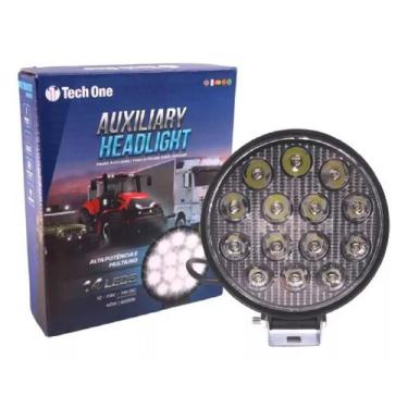 Imagem de Farol Auxiliar de Led Redondo 12v/24v 6000k 42W 14 Leds - Tech One