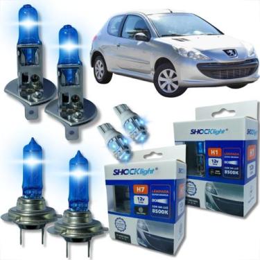 Imagem de Kit lâmpada shocklight super branca farol alto baixo e lanterna h1 h7 