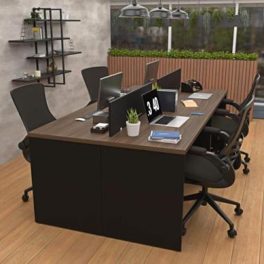 Imagem de Estação de Trabalho Mesa Plataforma Escritório 1200x600 4 Lugares Netm