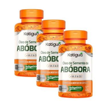 Imagem de Kit 3 Oleo De Semente Abobora + Vitaminas D3 e E 500MG 60CAPS - Katigu