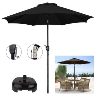 Imagem de Ombrelone 3 metros Com Base Preta Articulado De Manivela Maresias Para