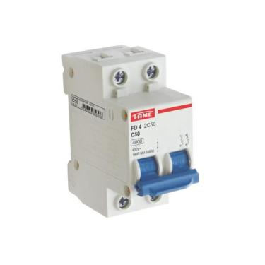 Imagem de Disjuntor Din FD - Bipolar 2P 50A - Condutor 10mm - Fame