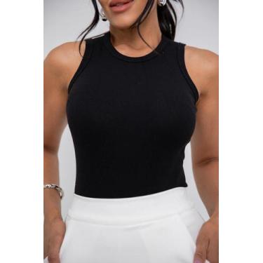 Imagem de Regata Feminina Canelada Blusa Ribana Básica Algodão Premium - BY ANGE
